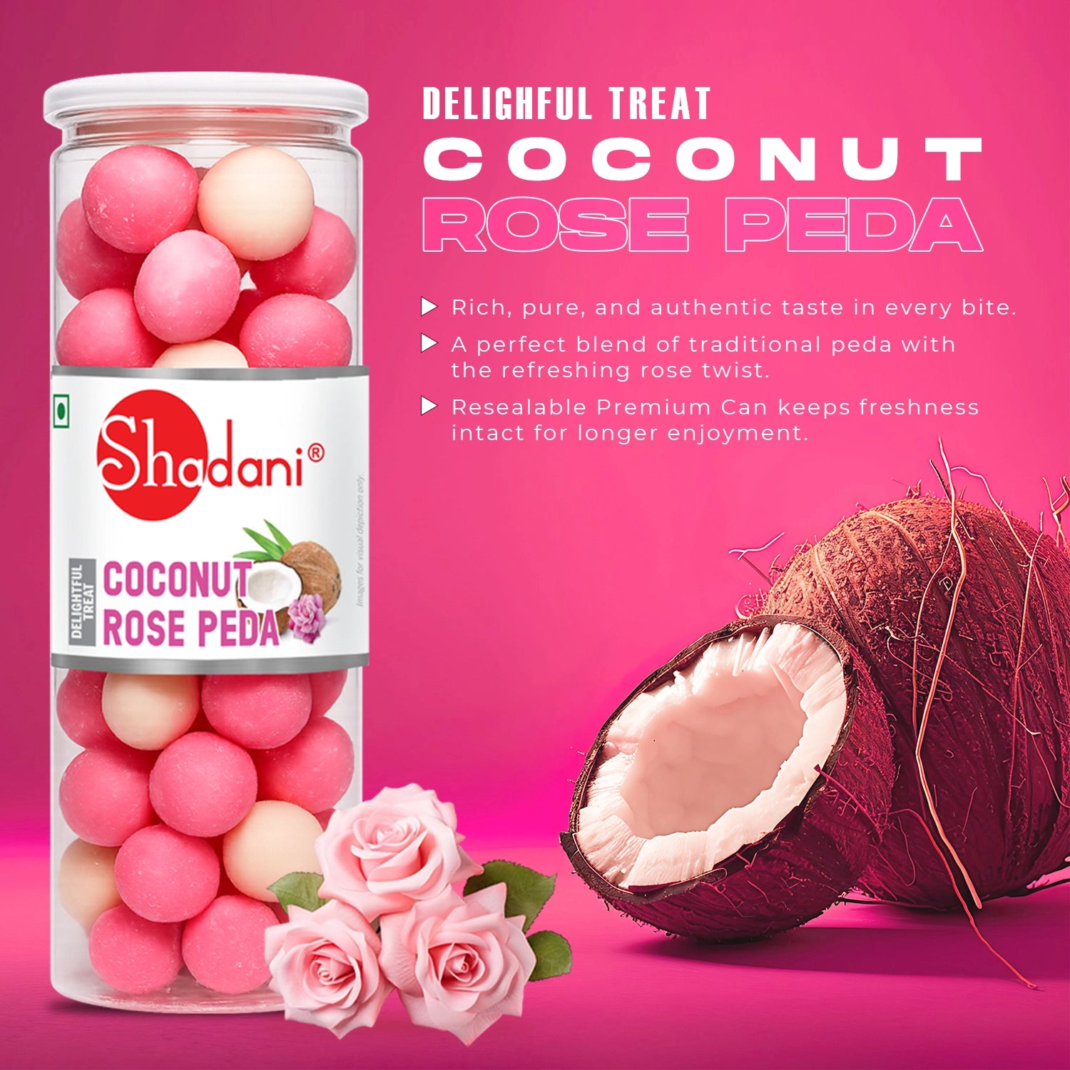 Coconut Rose Peda