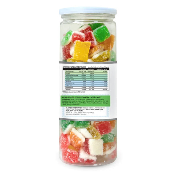Shadani Can of colorful gummy candies with a label on a white background