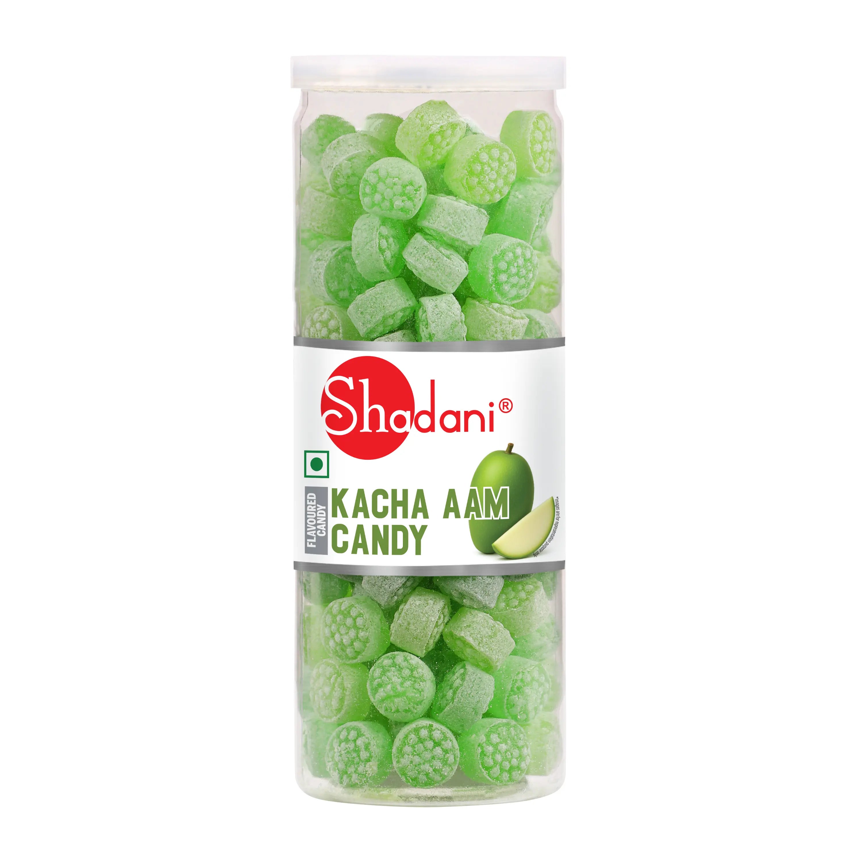 Shadani Kacha Aam candy container on a white background