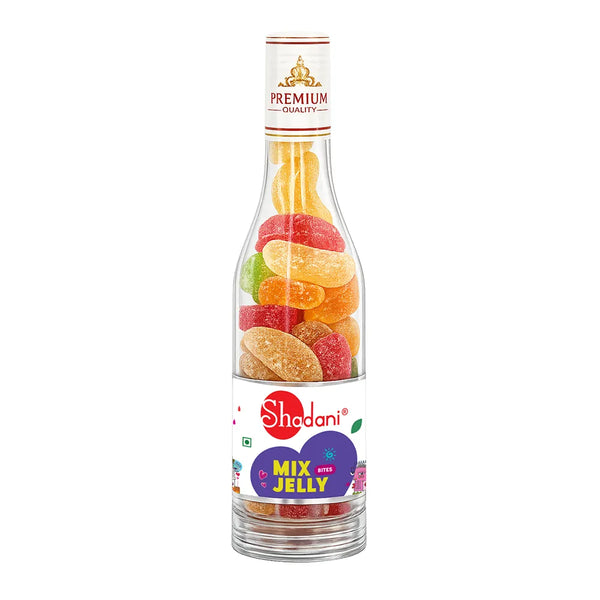 Bottle of Shadani Mix Jelly on a white background