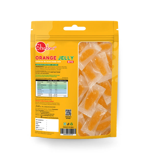 Shadani orange jelly package on a white background