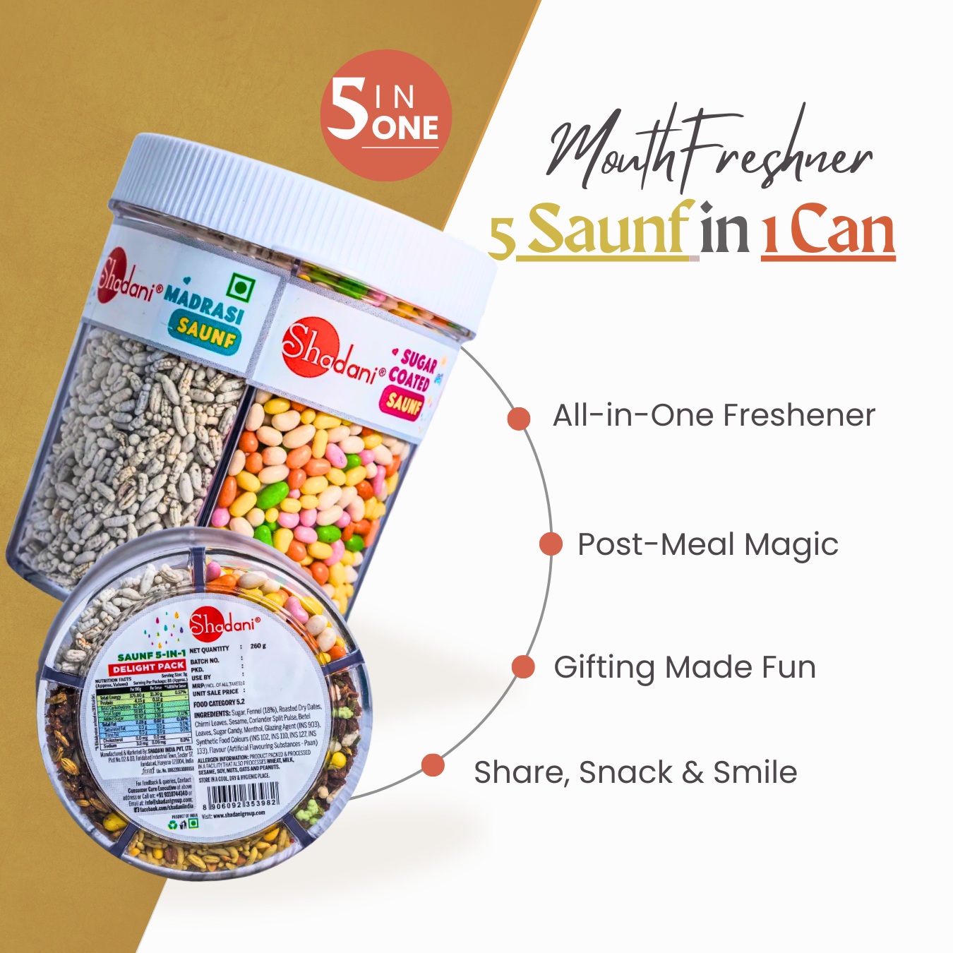 Shadani 5 in 1 Saunf