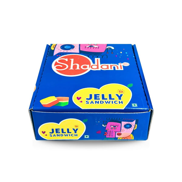 Box of Shadani Jelly Sandwiches on a white background