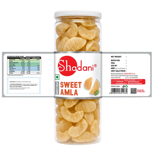 Jar of Shadani Sweet Amla with label on a white background